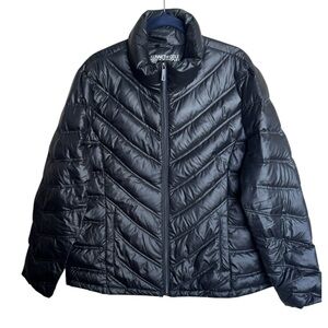 Reaction Kenneth Cole Down Filled Puffer Jacket lightweight Packable Black XXL
